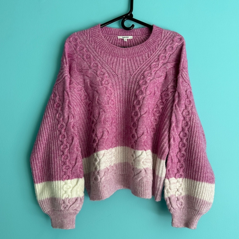 Splendid women's long sleeve pullover sweater, size Small